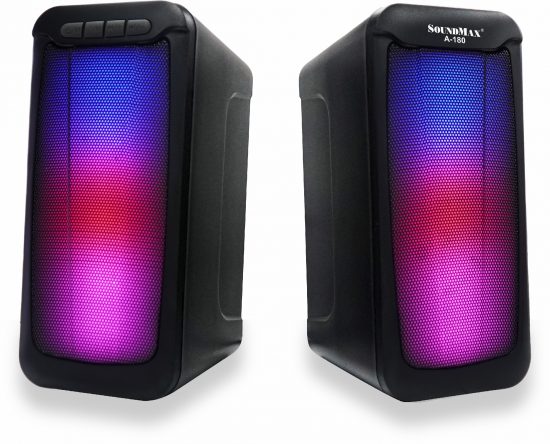 LOA VI TÍNH 2.0 SOUNDMAX A180 (10W, USB, BT5.0, LED RGB)