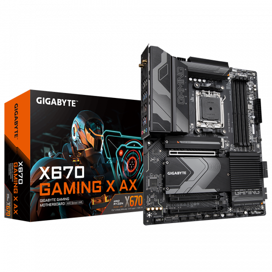 Mainboard Gigabyte X670 GAMING X AX. (Socket AM5, 4x DDR5, HDMI, M.2 PCIe 5.0, WiFi 6E, Bluetooth 5.3)