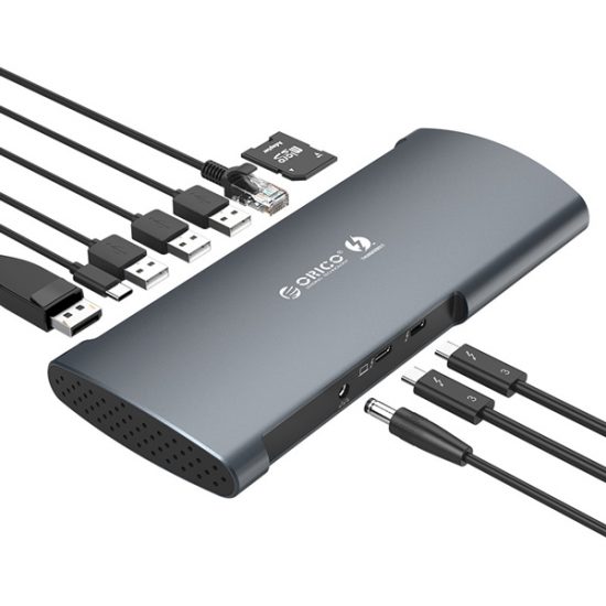 Bộ chuyển đổi USB-C 8 in 1 ORICO Thunderbolt 3 docking TB3-S1-GY