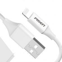 CÁP USB-A TO LIGHTNING PISEN ANTI FRACTURE AL17-1800 (màu trắng,1m8, 2.4A)