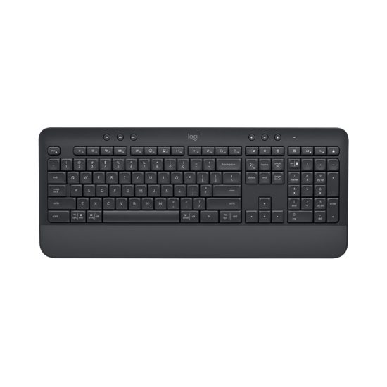 Bàn Phím Không Dây Logitech K650 Signature Black (USB LogiBolt 2.4, Bluetooth 5.1, Có chỗ kê tay)