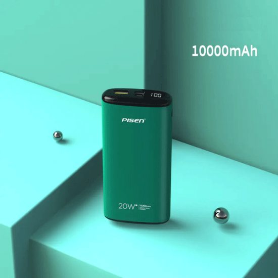 Pin Sạc Dự Phòng Pisen Quick QP 20W 10000mAh (LS-DY06) Màu Xanh Ngọc