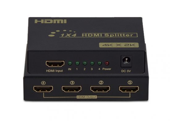 Bộ chia cổng HDMI từ 1 ra 4 FJGEAR HD-SM4K104 (1 in 4 out, HDMI 1.4/4K*2K)