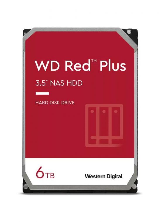 Ổ cứng HDD Western Digital 6TB Red Plus 3.5 inch, 5400RPM, SATA, 256MB Cache (WD60EFPX)