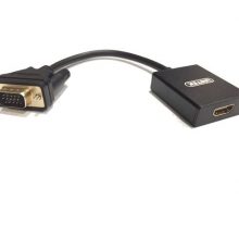 Đầu chuyển đôi VGA sang HDMI UNITEK V112ABK, dài 15cm, màu đen, Hàng chính hãng