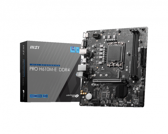 Mainboard MSI PRO H610M-E DDR4 (LGA 1700, 2x DDR4, HDMI, VGA, M.2 PCIe 3.0, M-ATX)