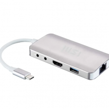 Đầu Chuyển MSI 9 in 1 (S53-0400210-V33) Type-C To USB, HDMI, LAN, SD/TF, Jack 3.5