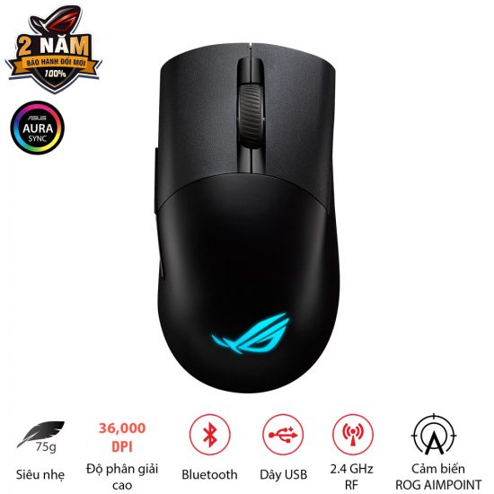 Chuột Gaming Không Dây Asus ROG Keris Wireless Aimpoint Black