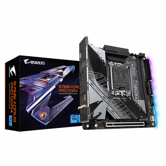 Mainboard Gigabyte B760I AORUS PRO DDR4 (LGA 1700, 2x DDR4, HDMI, Displayport, M.2 PCIe 4.0, WiFi 6, ITX)