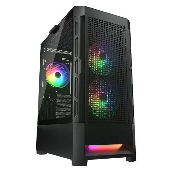 Vỏ case Cougar Duoface RGB Black (E-ATX, 2 tùy chọn mặt trước, Sẵn 3 fan RGB, Max 5 fan, Rad 280)