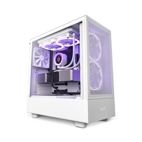 Vỏ Case NZXT H5 Flow White (Mid Tower, ATX, Sẵn 2 Fan, Max 6 Fan)