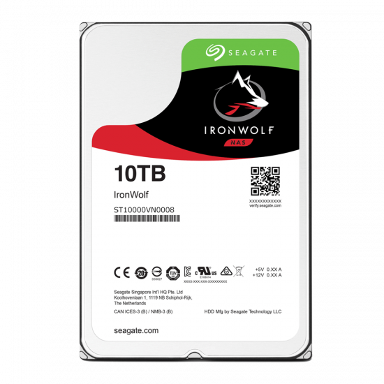 Ổ cứng HDD SEAGATE Ironwolf 10TB 3.5 inch, 7200RPM, SATA 6GB/s, 256MB Cache (ST10000VN0008)