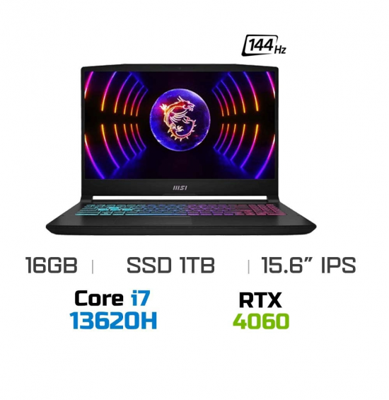 Laptop MSI Katana 15 B13VFK 676VN (Intel Core i7-13620H, RAM 16GB, SSD 1TB, RTX 4060 GDDR6 8GB, Màn Hình 15.6 inch FHD, Windows 11 Home)