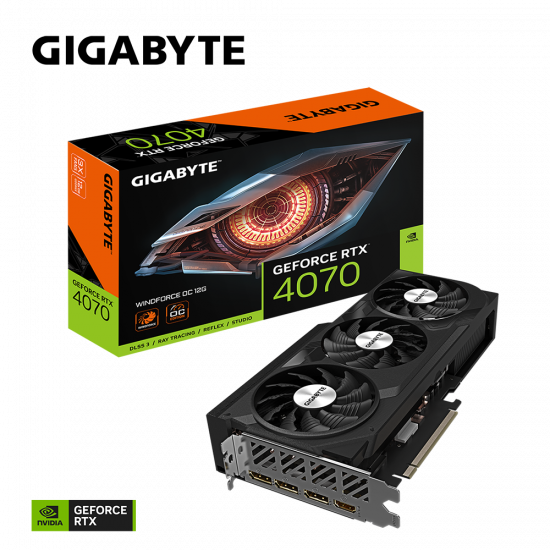 Card màn hình VGA GIGABYTE GeForce RTX 4070 WINDFORCE OC 12G (N4070WF3OC-12GD)