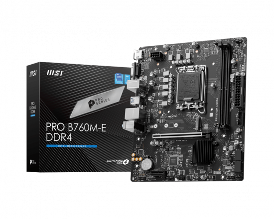 Mainboard MSI PRO B760M-E DDR4 (LGA 1700, 2x DDR4, HDMI, D-SUB, M.2 PCIe 4.0, m-ATX)