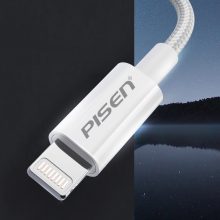 Cáp sạc nhanh USB-A TO LIGHTNING PISEN ZY-AL01-1000 (màu trắng, 4A, NILON)