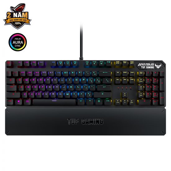 Bàn phím cơ Asus TUF Gaming K3 (Full size, Red Switch, USB 2.0, Có kê tay)