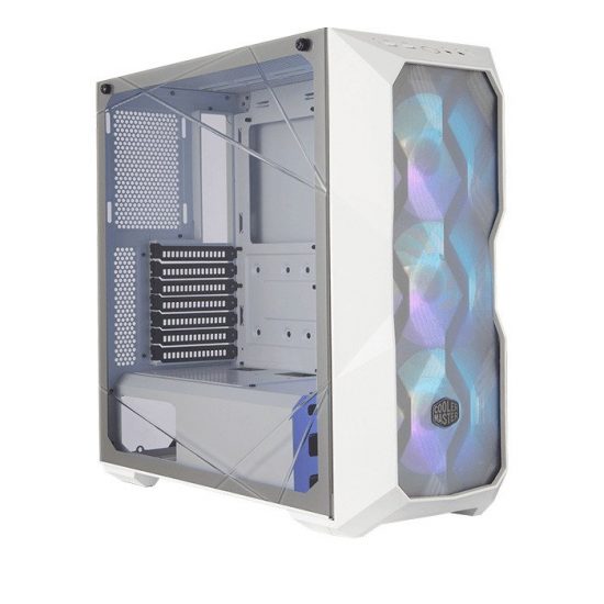 Vỏ Case Cooler Master MasterBox TD500 Mesh White ARGB (Mid Tower, E-ATX, Mặt lưới trước, Sẵn 4 fan, Max 7 Fan)