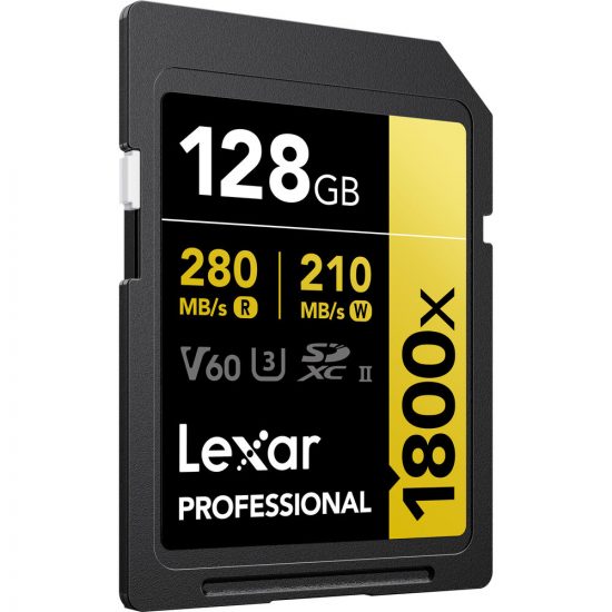 Thẻ nhớ SDXC 128GB Lexar Professional 1800x UHS-II, U3, V60 (GOLD Series) (LSD1800128G-BNNNG)