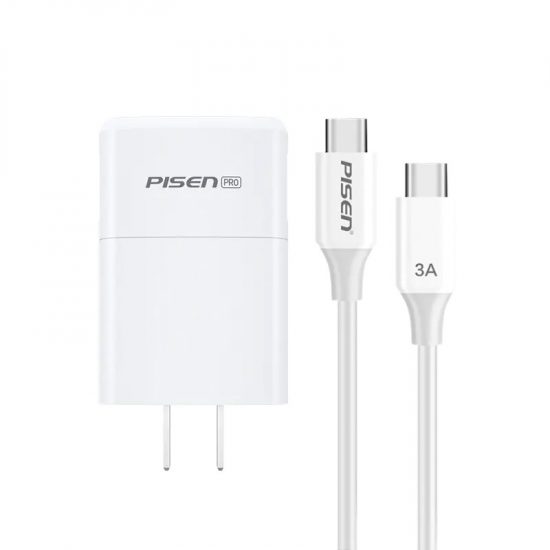 Combo Củ Sạc 65W + Cáp Sạc USB-C PISEN GA65-R20 WHITE (65W, 1 x PD3.0)