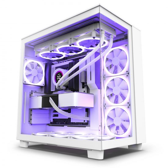 Vỏ Case NZXT H9 Flow White (Mid Tower, ATX, Sẵn 4 Fan, Max 10 Fan)