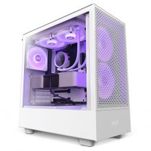 Vỏ Case NZXT H5 Flow RGB White (Mid Tower, 1 mặt kính cường lực, mặt lưới trước, sẵn 4 Fan)