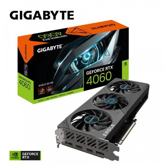 Card màn hình VGA GIGABYTE GeForce RTX­­ 4060 EAGLE OC 8G GDDR6 (N4060EAGLE OC-8GD)