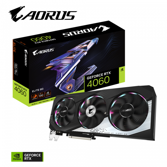 Card màn hình VGA GIGABYTE AORUS GeForce RTX­­ 4060 ELITE 8G GDDR6 (N4060AORUS E-8GD)