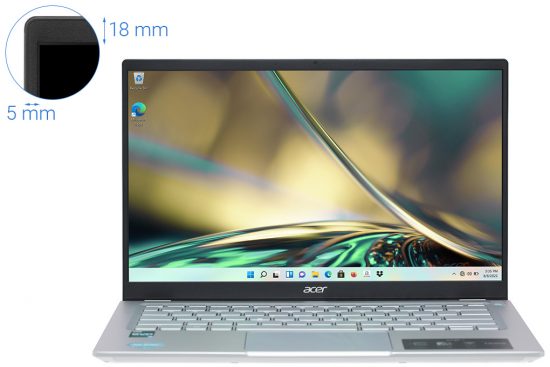 Laptop Acer Swift 3 SF314-512-56QN (Core i5-1240P, Ram 16GB, SSD 512GB, màn hình 14 inch QHD IPS, Win 11bản quyền, màu bạc)