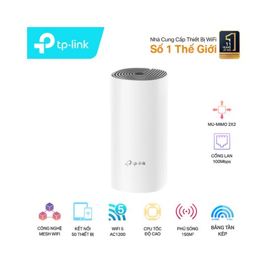 Hệ thống WiFi Mesh TP-Link DECO E4 AC1200 MU-MIMO (1-pack)