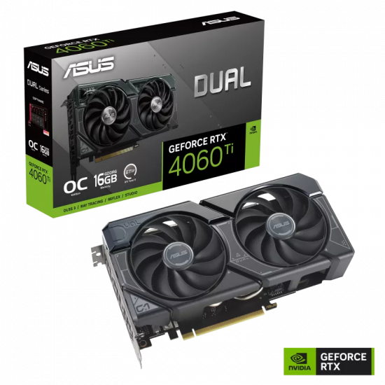 Card màn hình VGA ASUS Dual GeForce RTX 4060 Ti OC Edition 16GB GDDR6 (DUAL-RTX4060TI-O16G)