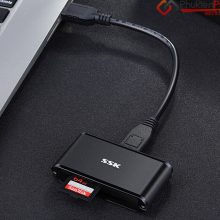 Đầu đọc thẻ nhớ SSK SCRM630 BLACK USB 3.0,SD, SDHC, SDXC, Micro-SD