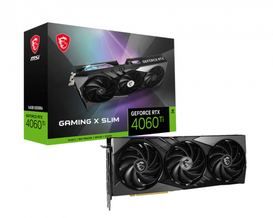 Card màn hình VGA MSI GeForce RTX 4060 Ti GAMING X SLIM 16G GDDR6