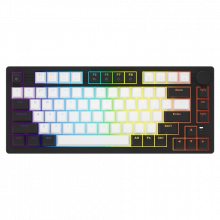 Bàn phím cơ DareU EK75 White Black - DareU Dream Switch (USB-C, 80 phím, Núm xoay, Keycap ABS, Rainbow LED)