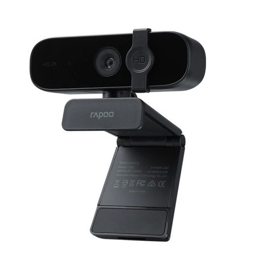 Webcam Rapoo C280 2K 1440p, Góc rộng 85 độ, Xoay 360 độ, Tích hợp Mic khử ồn kép