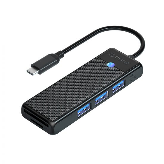 Bộ chia USB Type-C Hub 4 cổng Orico (PAPW3AT-C3) (3 x USB3.0, 1 x TF/SD)