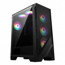 Vỏ case MSI MAG FORGE 120A AIRFLOW (Mid Tower, ATX, 1 mặt kính cường lực, Sẵn 6 fan RGB, Max 8 fan)