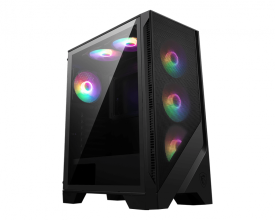 Vỏ case MSI MAG FORGE 120A AIRFLOW (Mid Tower, ATX, 1 mặt kính cường lực, Sẵn 6 fan RGB, Max 8 fan)