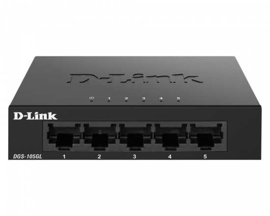 Switch D-Link 5 Ports Gigabit 10/100/1000 Mbps Metal Unmanaged (DGS-105GL)