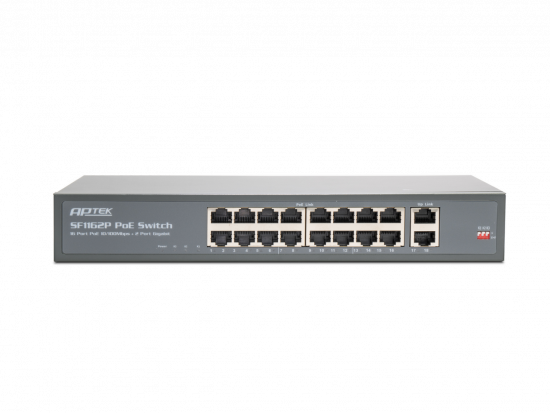 Switch APTEK SF1162P 16-Ports POE 10/100Mbps + 2-Ports UPLINK, 230W