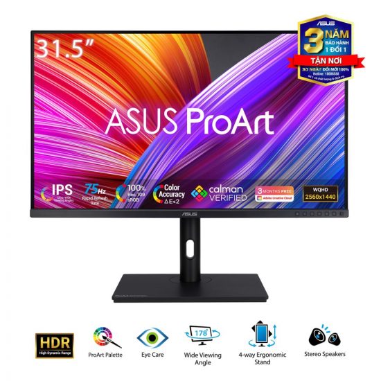 Màn hình đồ họa 2K ASUS PROART 32 PA328QV, IPS, WQHD, 75Hz, 5MS, HDMI