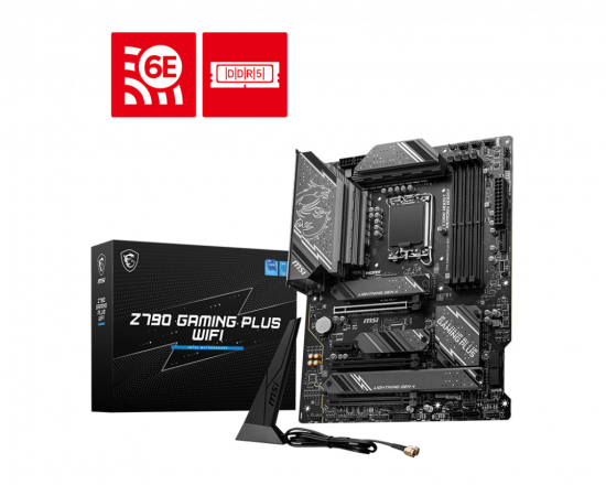 Mainboard MSI Z790 GAMING PLUS WIFI (LGA 1700, 4x DDR5, HDMI, Displayport, M.2 PCIe 4.0, WiFi 6E, ATX)