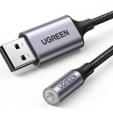 Cáp USB 2.0 sang AV 3.5mm Ugreen 30757 (Hỗ trợ audio + mic, Dài 15cm)