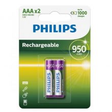 Pin sạc Philips NiMH AA 950mAh R03B2A95/97 (Vỉ 2 viên)