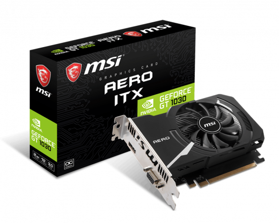 Card màn hình VGA MSI GeForce GT 1030 AERO ITX 2GD4 OCV1 (2G DDR4, 64-bit, HDMI, VGA)