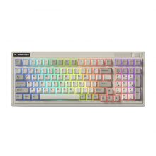 Bàn phím cơ không dây FL-Esports OG98 Retro Grey Kailh Ice Silver Switch (3 mode, Hotswap, Gasket mount, Led RGB)