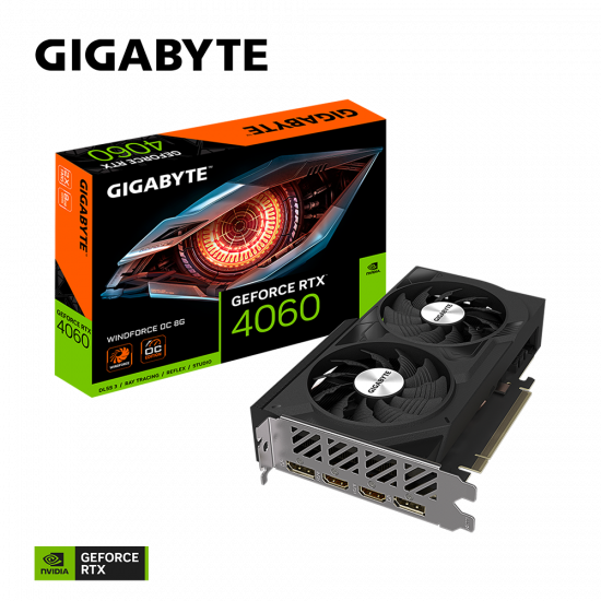 Card màn hình VGA Gigabyte GeForce RTX 4060 WINDFORCE OC 8G GDDR6 (N4060WF2OC-8GD)