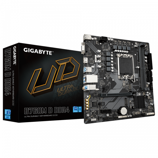 Mainboard GIGABYTE B760M D DDR4 (LGA 1700, 2x DDR4, HDMI, VGA, M.2 PCIe 4.0, m-ATX)