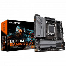 Mainboard GIGABYTE B650M GAMING X AX (AM5, 4x DDR5, HDMI, Displayport, M.2 PCIe 4.0, WiFi 6E, m-ATX)