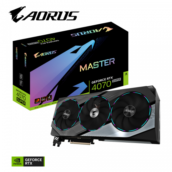 Card màn hình VGA Gigabyte AORUS GeForce RTX 4070 SUPER MASTER 12G GDDR6X (N407SAORUS M-12GD)